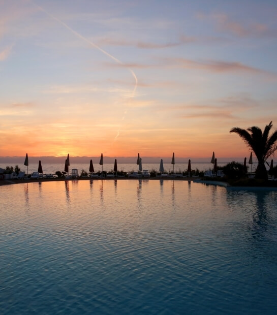 tramonto dalla piscina 