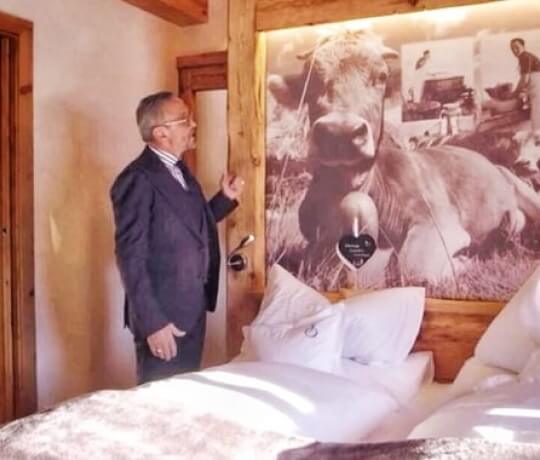 Chef Barbieri in the Malga Suite of the Hotel Olympic