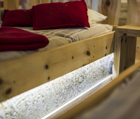 Bed in Swiss stone pine