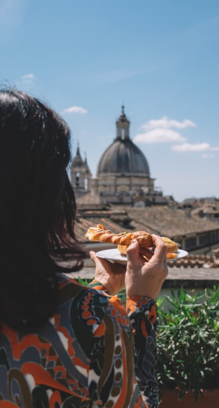 colazione con panorama su roma