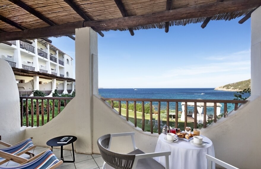 breakfast on the balcony of the deluxe sea view suite - club hotel