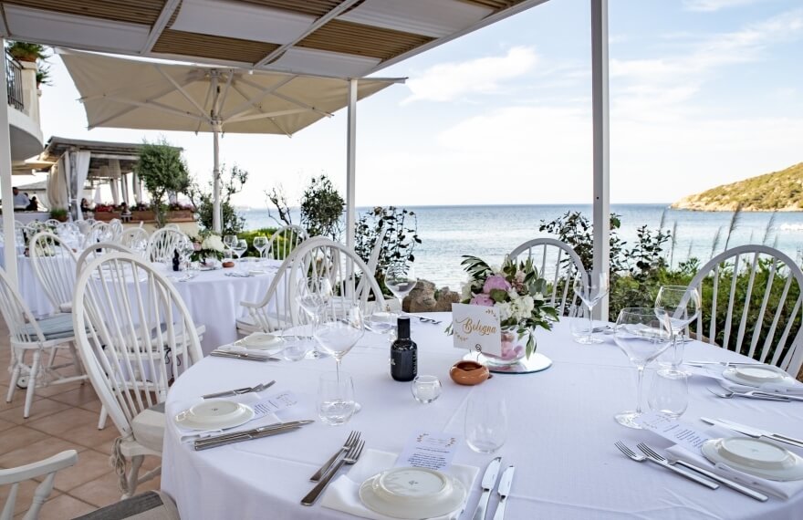 wedding set-up at the club hotel