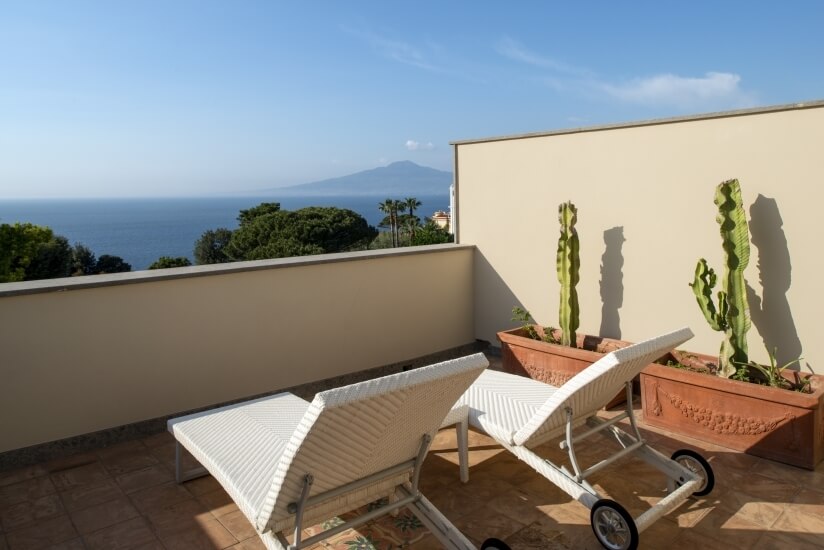 terrace with two sun loungers