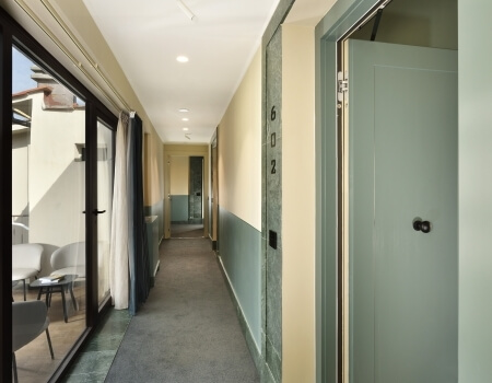 garibaldi suite corridor and glass balcony entrance 