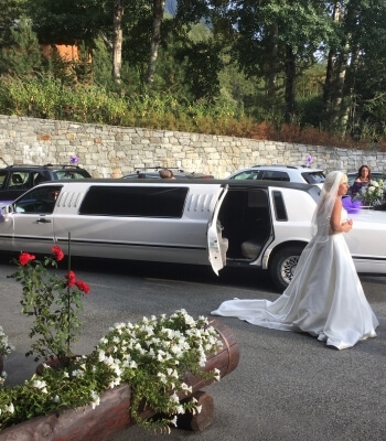 Wedding in a limousine