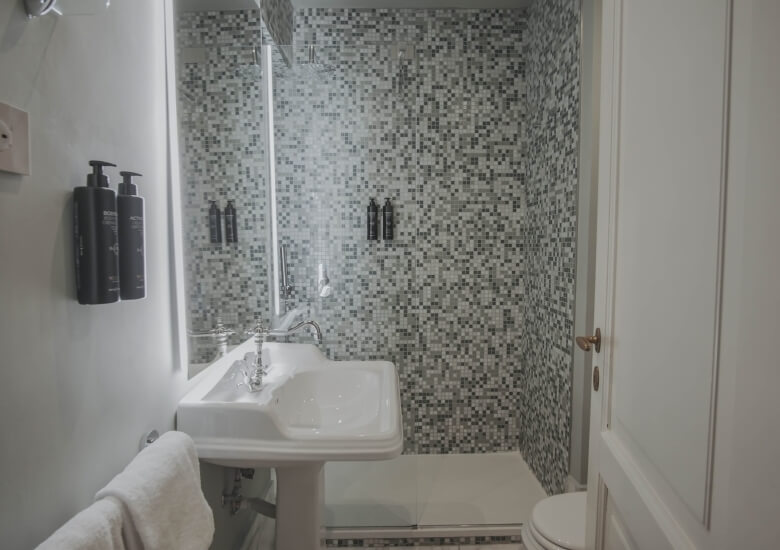 washbasin and shower quadruple room