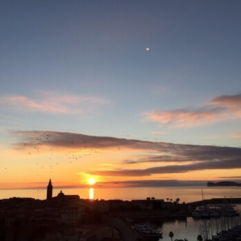 Alghero's silhouette at sunset