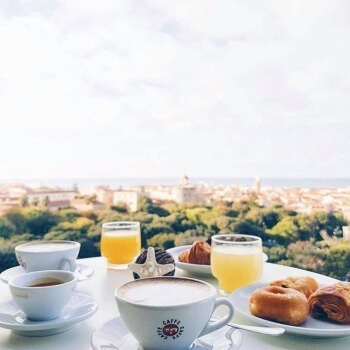 Breakfast overlooking Alghero