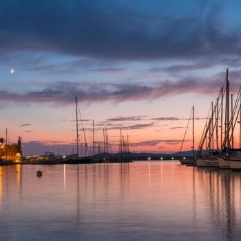 Sunset on the port of Alghero