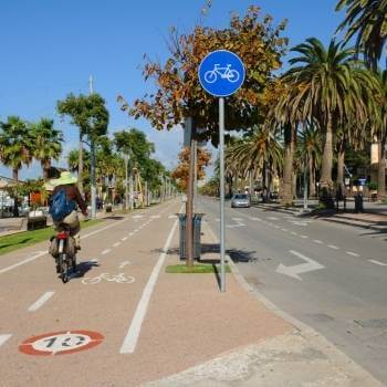 Bicycle lane on seafront