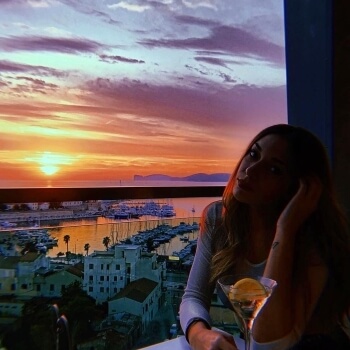 Girl at sunset on the Skybar