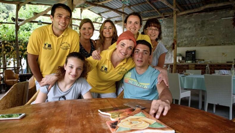 people posing for group photos