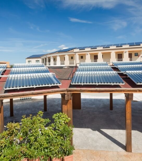 solar panels on canopy