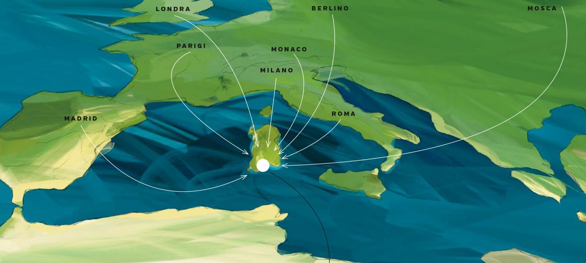 Mappa voli da Cagliari
