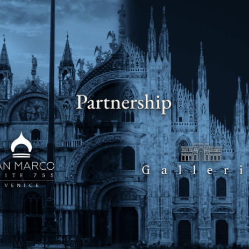 Annuncio di partnership tra Venezia e Milano con edifici iconici.