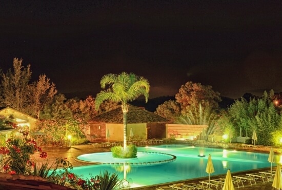 Swimming pool at night