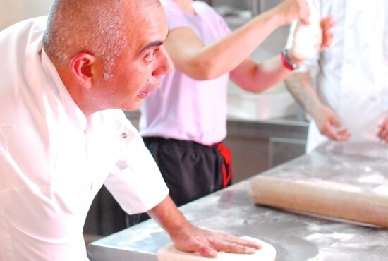 Chef explains how to prepare the dough