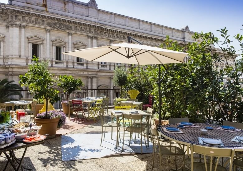 terrace with city view