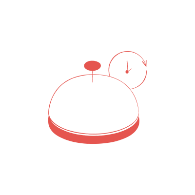 Red circular object with a smaller circle on top and a curved arrow pointing right, indicating movement.