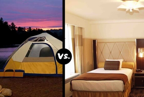 Camping vs Hotel