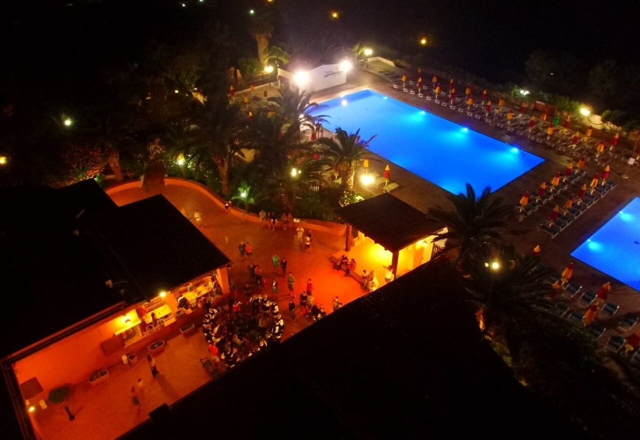 Evening event in the pool