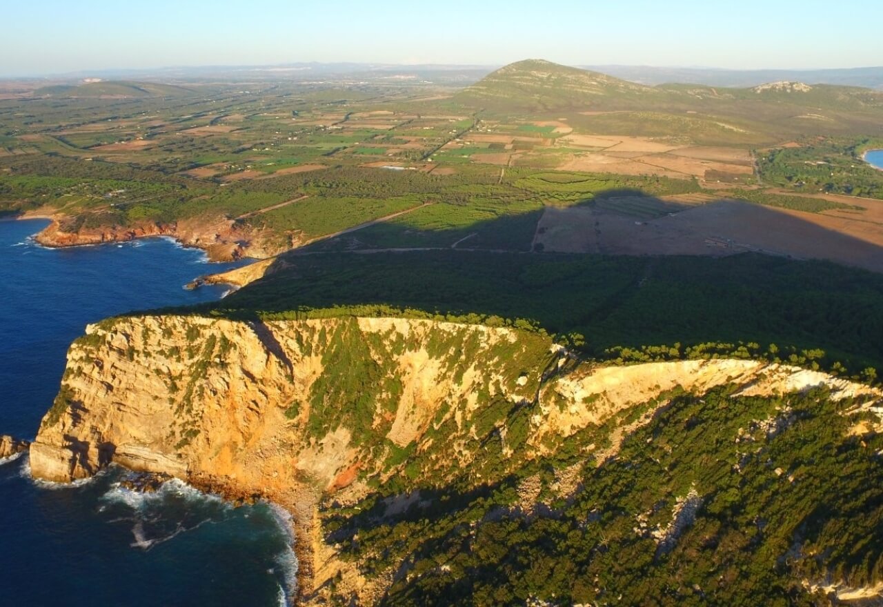 Aerial view of the coast