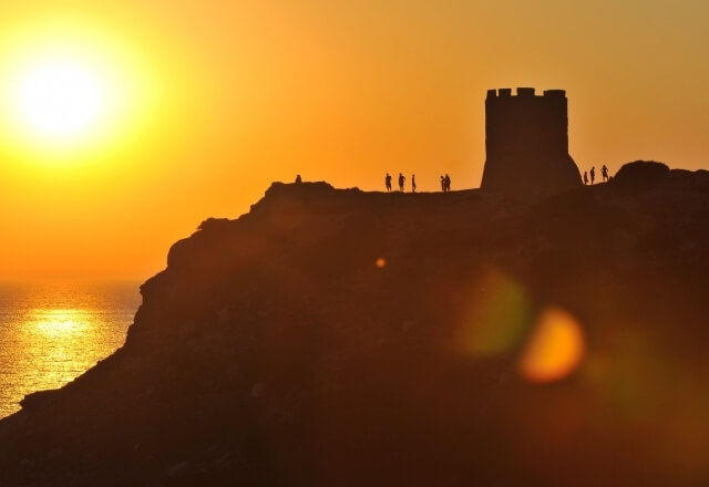 Coucher de soleil sur la Torre del Porticciolo