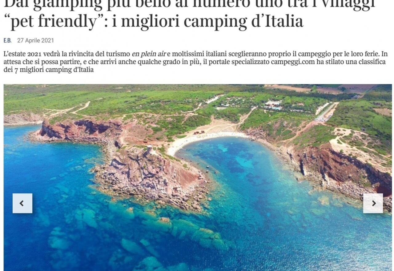 Torre del Porticciolo among the best Camping Villages in Italy