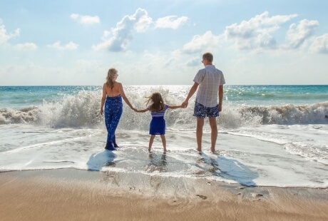 Famiglia in spiaggia